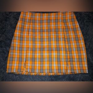 SHEIN yellow plaided skirt